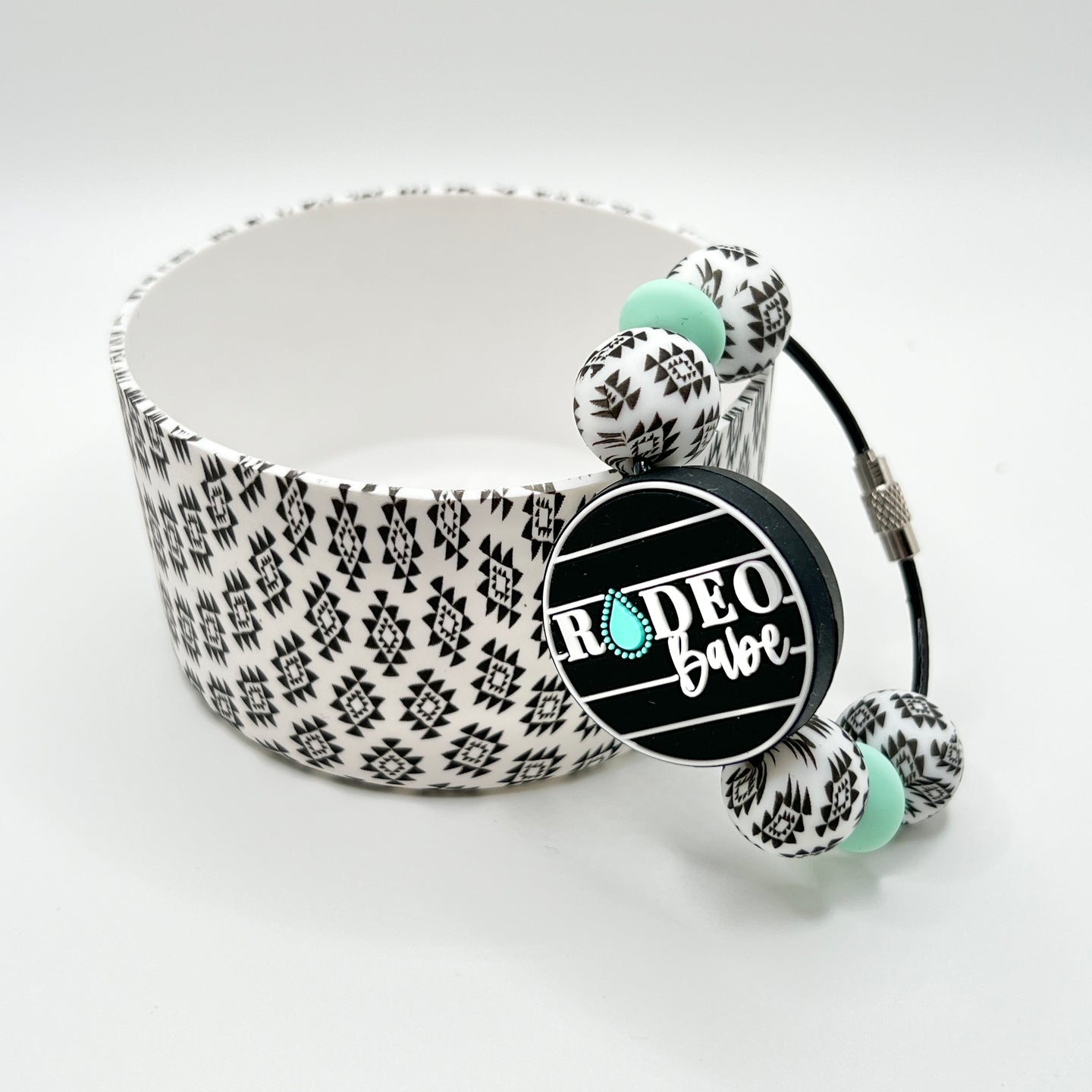 Black Aztec Rodeo Babe Boot & Charm Set